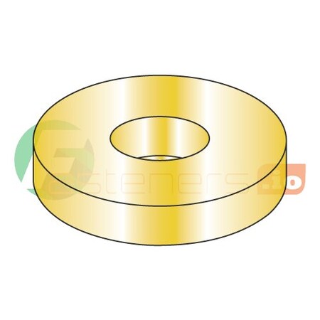 Newport Fasteners Flat Washer, For Screw Size 1/4" , Steel Zinc Yellow Finish, 2000 PK 375378